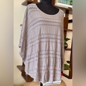 LC Lauren Conrad taupe open-knit light poncho